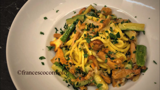 Tagliolini aux girolles et courgettes